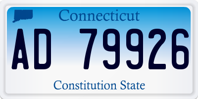 CT license plate AD79926