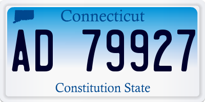 CT license plate AD79927