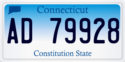 CT license plate AD79928