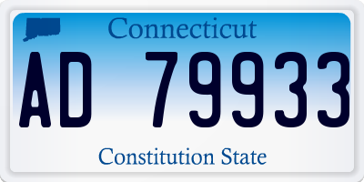 CT license plate AD79933
