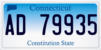 CT license plate AD79935