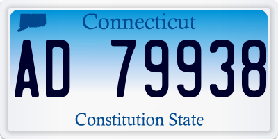 CT license plate AD79938