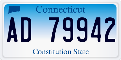 CT license plate AD79942