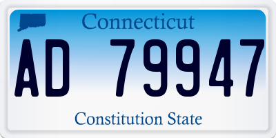CT license plate AD79947