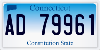 CT license plate AD79961