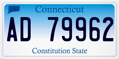 CT license plate AD79962