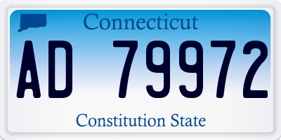 CT license plate AD79972