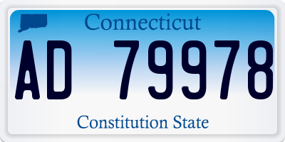 CT license plate AD79978