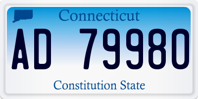 CT license plate AD79980