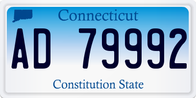 CT license plate AD79992