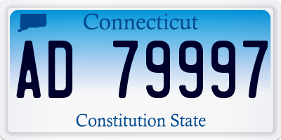 CT license plate AD79997