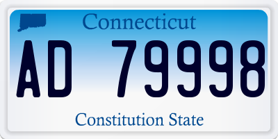 CT license plate AD79998
