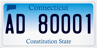 CT license plate AD80001