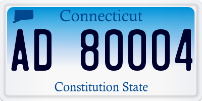 CT license plate AD80004