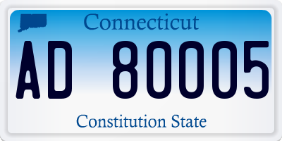 CT license plate AD80005