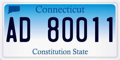 CT license plate AD80011