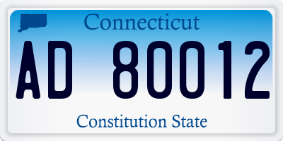 CT license plate AD80012