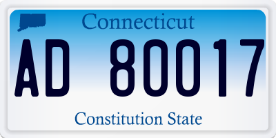 CT license plate AD80017