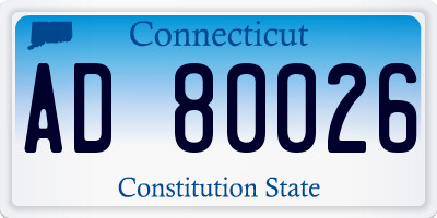 CT license plate AD80026