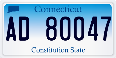CT license plate AD80047