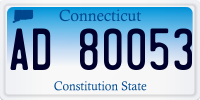 CT license plate AD80053