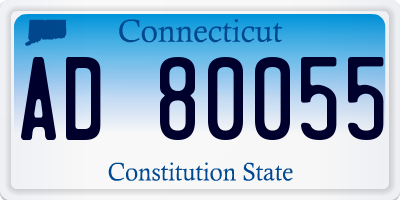 CT license plate AD80055