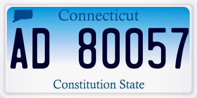 CT license plate AD80057