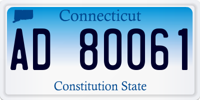 CT license plate AD80061