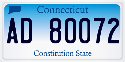 CT license plate AD80072