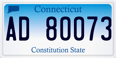 CT license plate AD80073