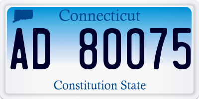 CT license plate AD80075