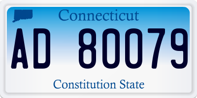 CT license plate AD80079