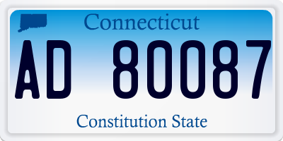 CT license plate AD80087