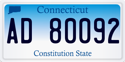 CT license plate AD80092