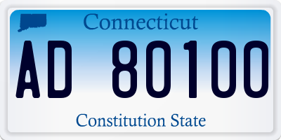 CT license plate AD80100