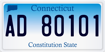 CT license plate AD80101