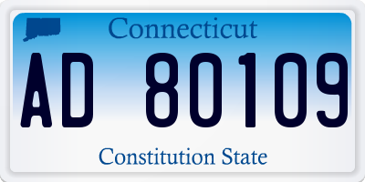CT license plate AD80109