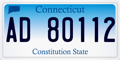 CT license plate AD80112