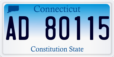 CT license plate AD80115