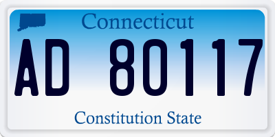 CT license plate AD80117