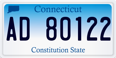 CT license plate AD80122