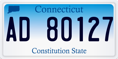 CT license plate AD80127