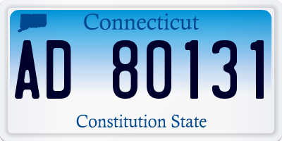 CT license plate AD80131