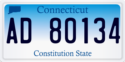 CT license plate AD80134