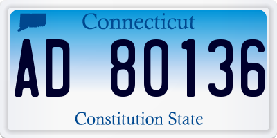 CT license plate AD80136