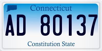 CT license plate AD80137