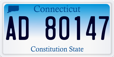 CT license plate AD80147