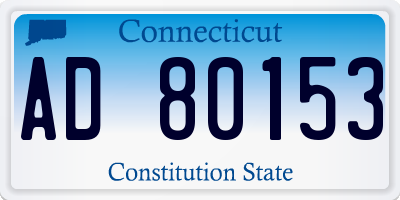 CT license plate AD80153