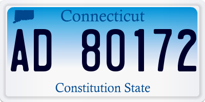 CT license plate AD80172