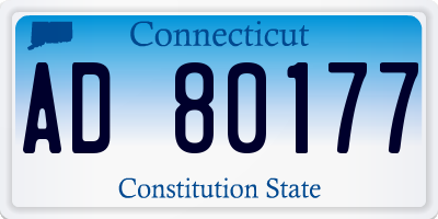 CT license plate AD80177